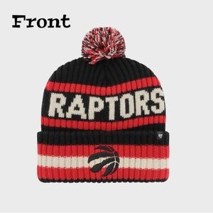 47 NBA Raptors Bering Cuffed Knit Pom Beanie Hat, Adult NWT